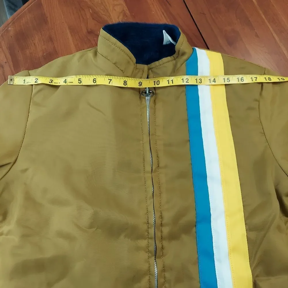 Vintage The Great Lakes Jacket with Blue, Yellow, White Stripes Sz 16